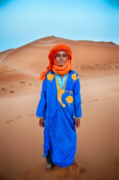 Berber nomad dune portrait, Sahara Desert, Morocco
